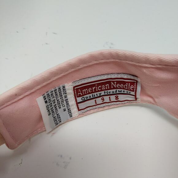 American Needle Strapback Sun Visor Hat Embroidered C Logo Pink - Picture 10 of 11